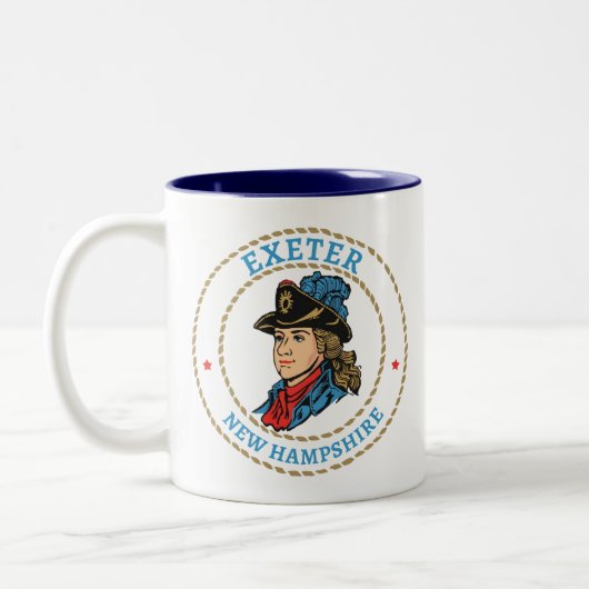 Exeter New Hampshire Colonial Zweifarbige Tasse (Links)