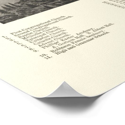 Exeter, NH Panoramic Map - 1884 Poster (Ecke)