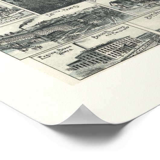 Exeter, NH Panoramic Map - 1896 Poster (Ecke)