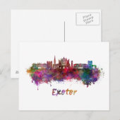 Exeter skyline im Watercolor Postkarte (Vorne/Hinten)
