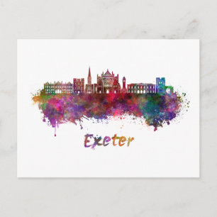 Exeter skyline im Watercolor Postkarte