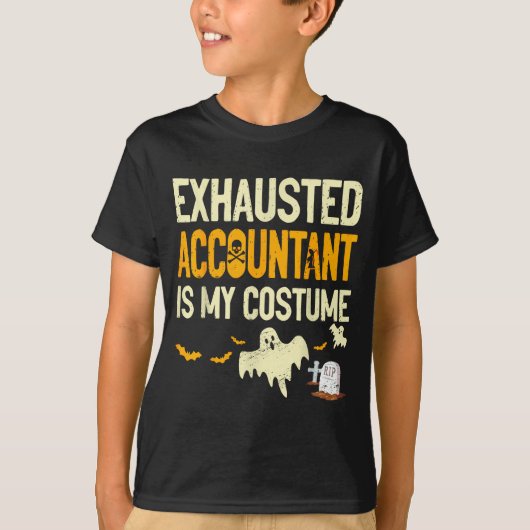 Exhausted Accountant Cpa Halloween Funny Accountan T-Shirt (Vorderseite)