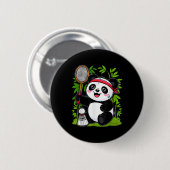 Exhausted Badminton Panda - Funny Niedlich Shuttle Button (Vorne & Hinten)