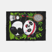 Exhausted Badminton Panda - Funny Niedlich Shuttle Fleecedecke (Vorderseite (Horizontal))