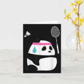 Exhausted Badminton Panda - Funny Niedlich Shuttle Karte (Gelbe Blume)