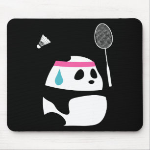 Exhausted Badminton Panda - Funny Niedlich Shuttle Mousepad