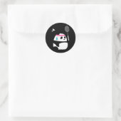 Exhausted Badminton Panda - Funny Niedlich Shuttle Runder Aufkleber (Tasche)