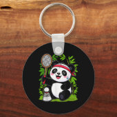 Exhausted Badminton Panda - Funny Niedlich Shuttle Schlüsselanhänger (Vorderseite)