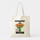 Exhausted But Cool Mom Funny Cactus Tragetasche (Rückseite)