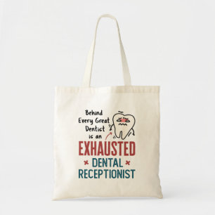 Exhausted Dental Receptionist Funny Front Office Tragetasche