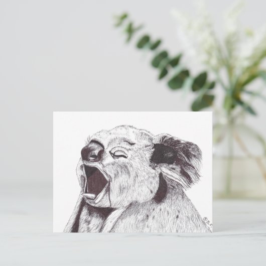 EXHAUSTED KOALA POSTKARTE (Stehend Vorderseite)