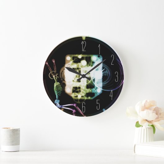Exhausted X-Ray Skeleton Große Wanduhr (Zuhause)
