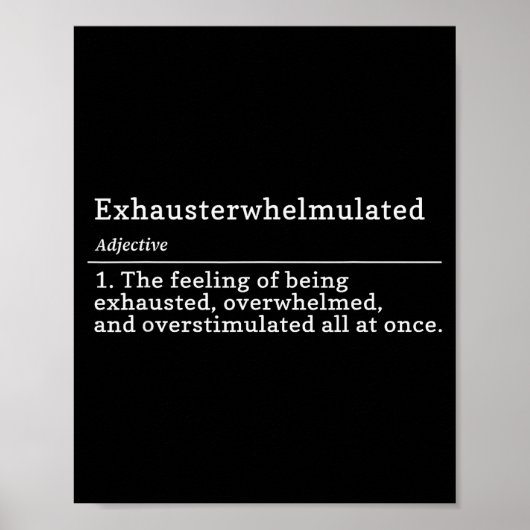 Exhausterwhelmulated Definition - Feeling Of Being Poster (Vorne)