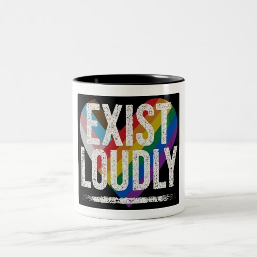 Exist Loudly Pride Regenbogen Statement Tasse (Mittel)