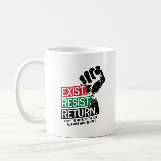 Exist Resist Rückkehr Palästina wird frei sein Kaffeetasse (Links)