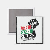 Exist Resist Rückkehr Palästina wird frei sein Magnet (Vorderseite/Rückseite)