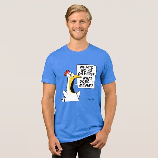 Existentes Hühnchen von Sandra Boynton Tri-Blend Shirt (Vorderseite voll)