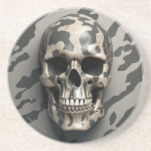 EXISTENTIAL LITE Memento Mori Camouflage Skull Getränkeuntersetzer (Vorne)