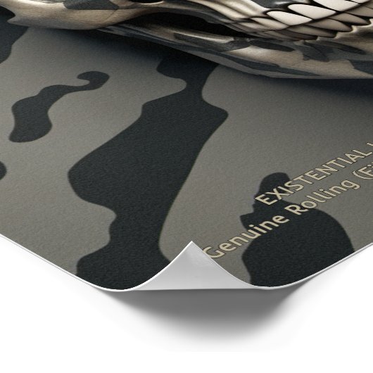 EXISTENTIAL LITE Memento Mori Camouflage Skull Poster (Ecke)