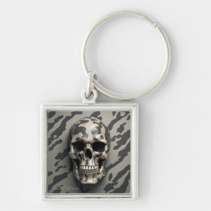 EXISTENTIAL LITE Memento Mori Camouflage Skull Schlüsselanhänger