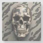 EXISTENTIAL LITE Memento Mori Camouflage Skull Steinuntersetzer (Vorderseite)