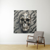 EXISTENTIAL LITE Memento Mori Camouflage Skull Wandteppich (Beispiel)