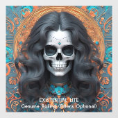 EXISTENTIAL LITE Memento Mori Femme Skull Fensteraufkleber (Blatt)