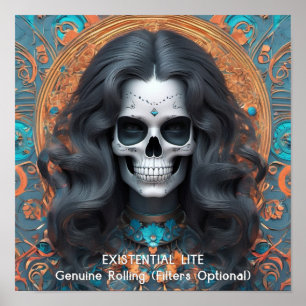 EXISTENTIAL LITE Memento Mori Femme Skull Poster