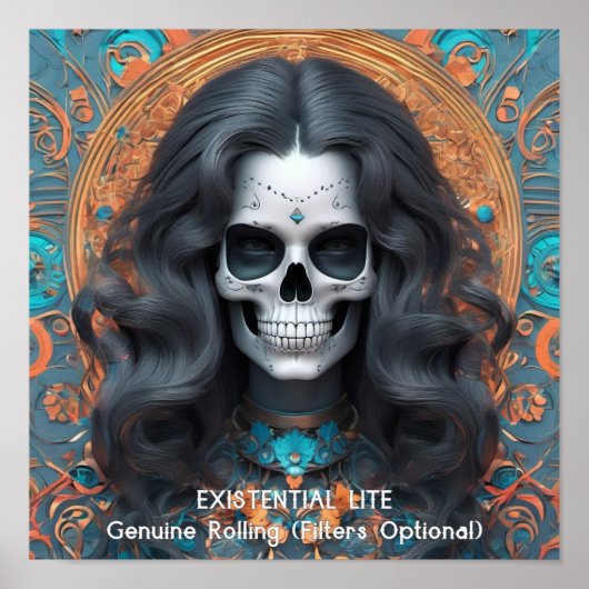 EXISTENTIAL LITE Memento Mori Femme Skull Poster (Vorne)