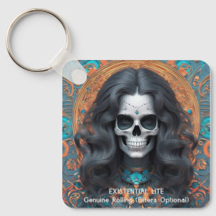 EXISTENTIAL LITE Memento Mori Femme Skull Schlüsselanhänger