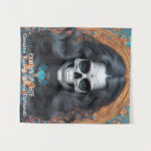 EXISTENTIAL LITE Memento Mori Femme Skull Wandteppich (Vorderseite (Horizontal))