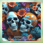 EXISTENTIAL LITE Memento Mori Lovers Skulls Fensteraufkleber (Blatt 3)