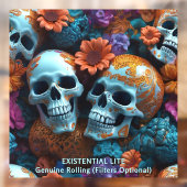 EXISTENTIAL LITE Memento Mori Lovers Skulls Fensteraufkleber (Blatt 2)