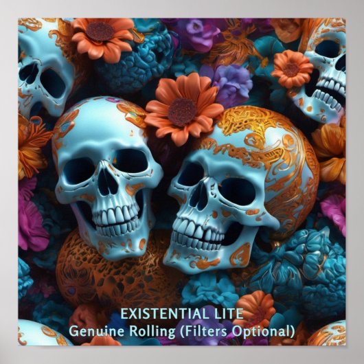 EXISTENTIAL LITE Memento Mori Lovers Skulls Poster (Vorne)