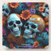 EXISTENTIAL LITE Memento Mori Lovers Skulls Set 6 Getränkeuntersetzer (Vorderseite)