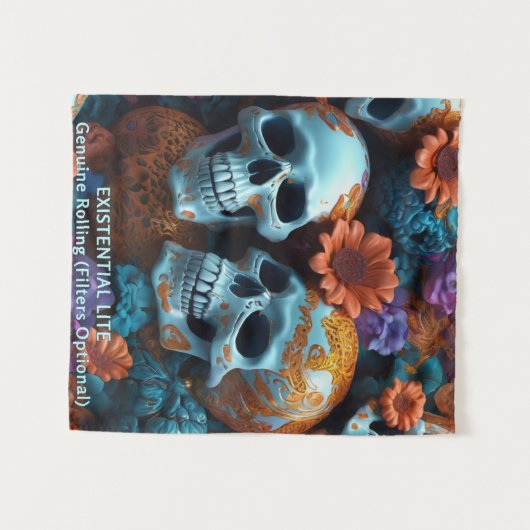 EXISTENTIAL LITE Memento Mori Lovers Wandteppich (Vorderseite (Horizontal))