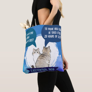 Existentieller Nickerchen Lustige Katze Schlaf Hum Tasche
