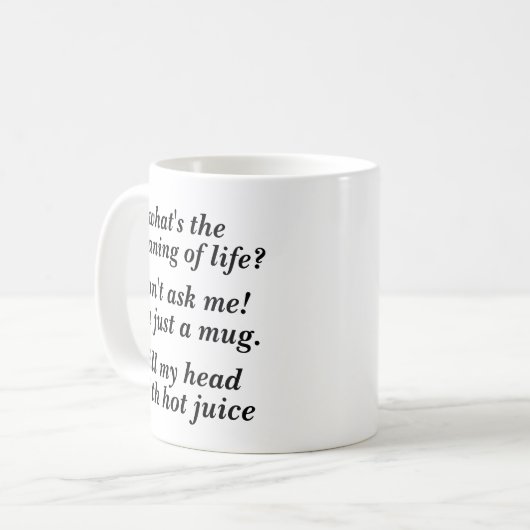 Existenzbedeutung der Leben-Tasse Kaffeetasse (Vorderseite Links)