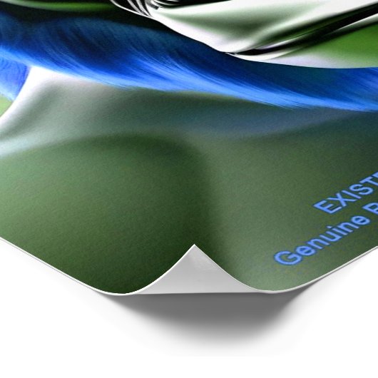 EXISTENZIAL LITE Ape Blue Poster (Ecke)