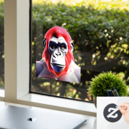 EXISTENZIAL LITE Ape Red Transparent Fensteraufkleber