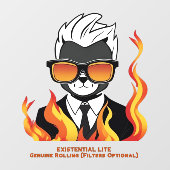 EXISTENZIAL LITE to on Cat Transparent Fensteraufkleber (Blatt)