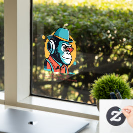 EXISTENZIAL LITE Toon Chimp Transparent Fensteraufkleber