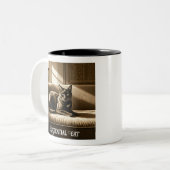 Existenzialkatze Zweifarbige Tasse (Vorderseite Links)