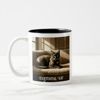 Existenzialkatze Zweifarbige Tasse