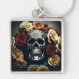 EXISTENZIELL LITE Wraath Skull Premium Metal Schlüsselanhänger