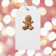 Existenzielle Gingerbrot Cookie White Gift Tags