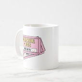 Existenzielle Krise Lustiges Ticket Kaffeetasse (Vorderseite Links)