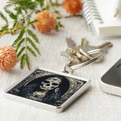 EXISTENZIELLE LETE Vintager weiblicher Schädel 4 Schlüsselanhänger (Seite)