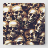 EXISTENZIELLE LITE Gold Skulpturen Wall Clock Quadratische Wanduhr (Vorderseite)