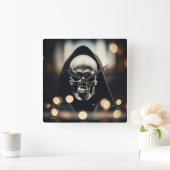 EXISTENZIELLE LITE Hoodie Skull Wall Clock Quadratische Wanduhr (Zuhause)